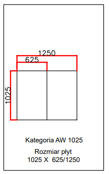Płyta AW 1025 x 1250 0,5mm