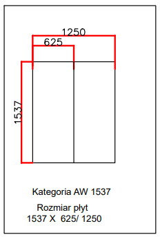 Płyta AW 1537 x 625 0,5 mm